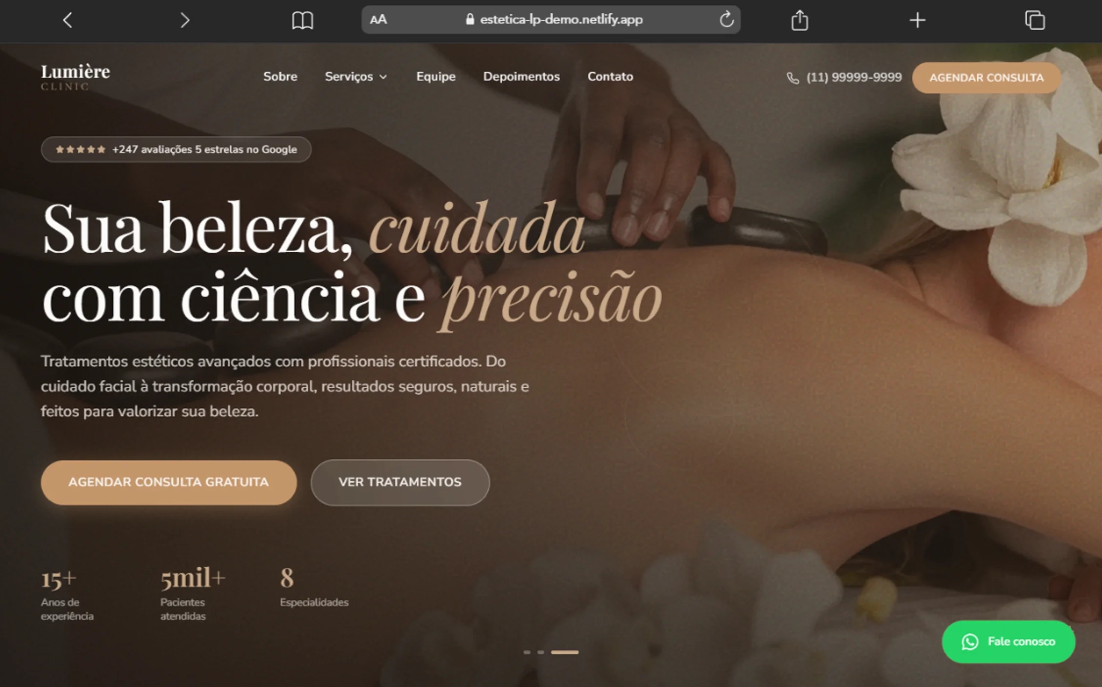Clínica de Estética: Site Institucional Premium